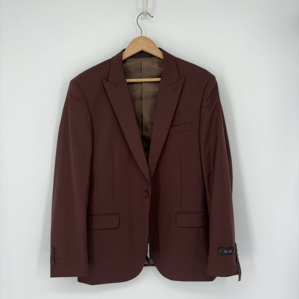 Tazzio Peak Lapel Double Breasted Vest Skinny Fit Men's Suit